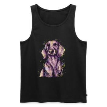 Dachshund Geschenk Dixie Wiener Doxie Dackel - Männer Premium Bio Tank Top - Schwarz - Vorne - Michal (187cm)