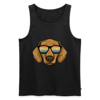 Dachshund Geschenk Dixie Wiener Doxie Dackel - Männer Premium Bio Tank Top - Schwarz - Vorne - Michal (187cm)
