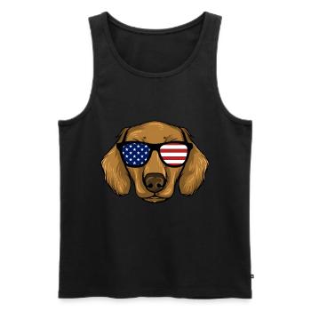 Teckel Cadeau Dixie Viennese Doxie Teckel - Débardeur bio Premium Homme - noir - Devant - AI Model Male 178 light (178cm)