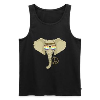Hippie Tshirt Peace Movement Woodstock Boho Groove - Men's Premium Organic Tank Top - black - Front - Michal (187cm)