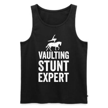 Voltige amusante sur le cheval - Débardeur bio Premium Homme - noir - Devant - AI Model Male 178 light (178cm)