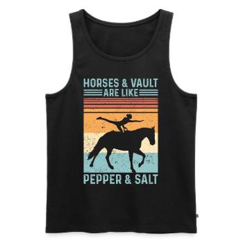 Lustiges Reitpferd Voltigieren Retro - Männer Premium Bio Tank Top - Schwarz - Vorne - AI Model Male 178 light (178cm)