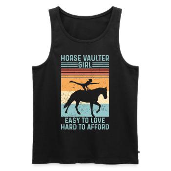 Pferd Voltigierer Mädchen Pferd Voltigieren Retro - Männer Premium Bio Tank Top - Schwarz - Vorne - Michal (187cm)