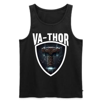 Papa Vathor Va Thor Fête des pères Fête des pères Cadeau de fête des pères - Débardeur bio Premium Homme - noir - Devant - Michal (187cm)
