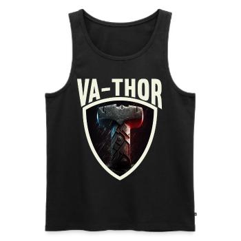 Papa Vathor Va Thor Fête des pères Fête des pères Cadeau de fête des pères - Débardeur bio Premium Homme - noir - Devant - Michal (187cm)
