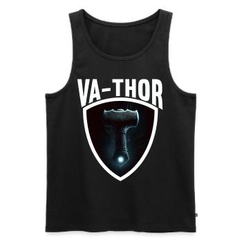 Papa Vathor Va Thor Fête des pères Fête des pères Cadeau de fête des pères - Débardeur bio Premium Homme - noir - Devant - Michal (187cm)