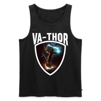 Papa Vathor Va Thor Fête des pères Fête des pères Cadeau de fête des pères - Débardeur bio Premium Homme - noir - Devant - Michal (187cm)