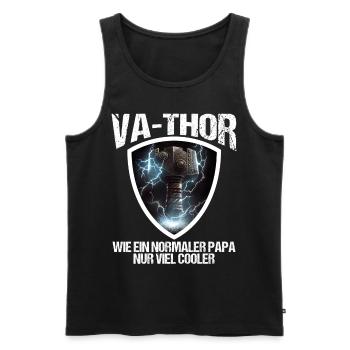 Papa Vathor Va Thor Vatertag Vatertagsgeschenk - Männer Premium Bio Tank Top - Schwarz - Vorne - Michal (187cm)