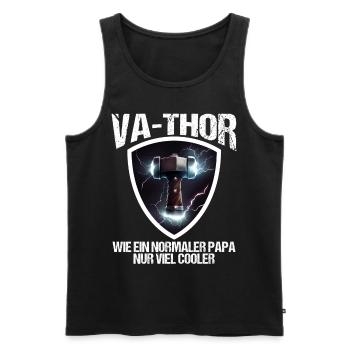 Papa Vathor Va Thor Fête des pères Fête des pères Cadeau de fête des pères - Débardeur bio Premium Homme - noir - Devant - Michal (187cm)