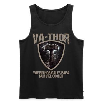 Papa Vathor Va Thor Vatertag Vatertagsgeschenk - Männer Premium Bio Tank Top - Schwarz - Vorne - Michal (187cm)