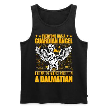 Guardian Angel Dalmatian - Männer Premium Bio Tank Top - Schwarz - Vorne - Michal (187cm)