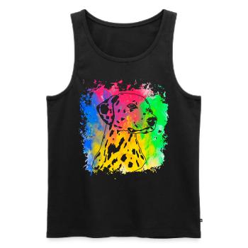 Dalmatien Rétro - Débardeur bio Premium Homme - noir - Devant - Michal (187cm)