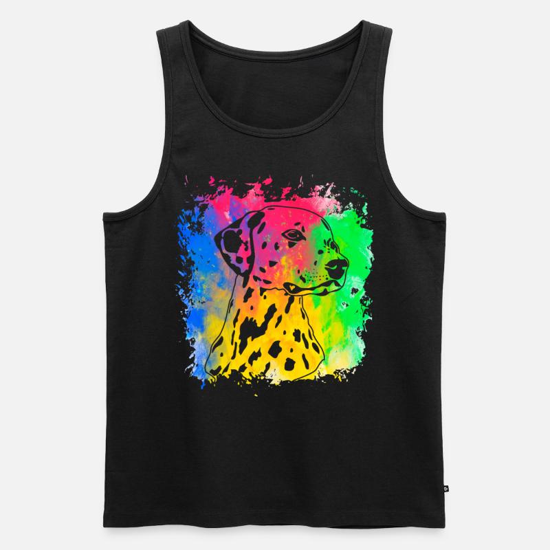 Dalmatiner Retro - Männer Premium Bio Tank Top - Schwarz