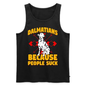 Dalmatiens parce que les gens sont nuls - Débardeur bio Premium Homme - noir - Devant - Michal (187cm)