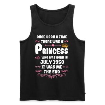 Es war einmal eine Prinzessin. Juli 1950 Geburtsta - Männer Premium Bio Tank Top - Schwarz - Vorne - Michal (187cm)