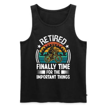 Retired finally Time for the important - Men's Premium Organic Tank Top - black - Front - Michal (187cm)