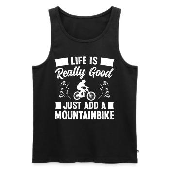 Life is really good Mountain Bike - Men's Premium Organic Tank Top - black - Front - Michal (187cm)