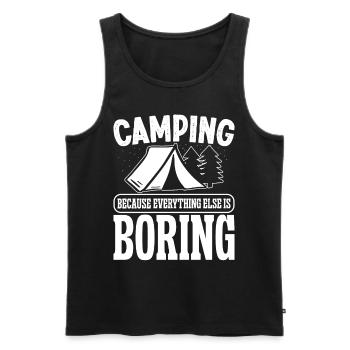 Camping parce que tout le reste est - Débardeur bio Premium Homme - noir - Devant - Michal (187cm)