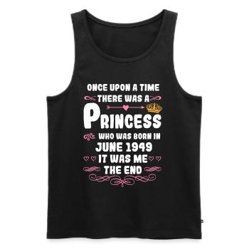 Es war einmal eine Prinzessin. Juni 1949 Geburtsta - Männer Premium Bio Tank Top - Schwarz - Vorne - Michal (187cm)