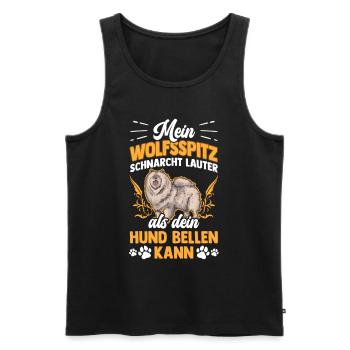 Wolfsspitz schnarcht lauter Deutscher Keeshond - Männer Premium Bio Tank Top - Schwarz - Vorne - AI Model Male 178 light (178cm)