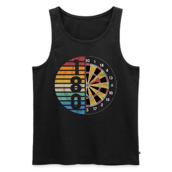 Retro Dartscheibe Dartboard 180 für Dartspieler - Männer Premium Bio Tank Top - Schwarz - Vorne - AI Model Male 178 light (178cm)
