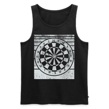 Retro dartboard Dartboard 180 for darts players - Men's Premium Organic Tank Top - black - Front - Michal (187cm)