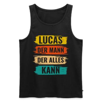 Lucas Der Mann Der Alles Kann Vorname Lucas - Männer Premium Bio Tank Top - Schwarz - Vorne - AI Model Male 178 light (178cm)
