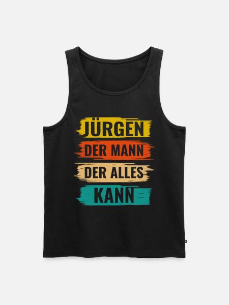 Jürgen Der Mann Der Alles Kann Vorname Jürgen - Männer Premium Bio Tank Top - Schwarz