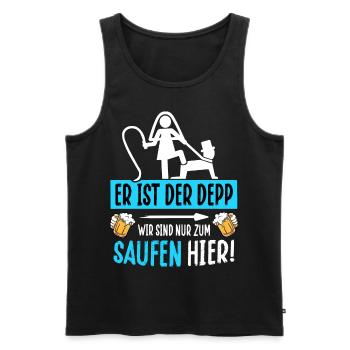 JGA T-Shirt Männer Junggesellenabschied Poltern - Männer Premium Bio Tank Top - Schwarz - Vorne - Michal (187cm)