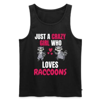 Crazy Girl Forest Animal Gift Raccoon - Men's Premium Organic Tank Top - black - Front - AI Model Male 178 light (178cm)