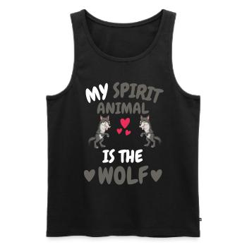 Mein spirituelles Tier Wald Tier Geschenk Wolf - Männer Premium Bio Tank Top - Schwarz - Vorne - AI Model Male 178 light (178cm)