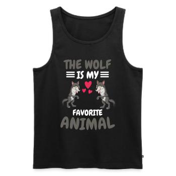 Animal préféré Animal Forest Animal Funny Gift Wolf - Débardeur bio Premium Homme - noir - Devant - Michal (187cm)