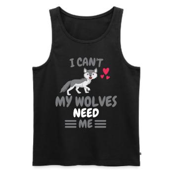 Ich kann nicht Wald Tier Lustiges Geschenk Wolf - Männer Premium Bio Tank Top - Schwarz - Vorne - Michal (187cm)