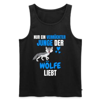 Wald Tierliebhaber Jungs Lustiges Geschenk Wolf - Männer Premium Bio Tank Top - Schwarz - Vorne - Michal (187cm)