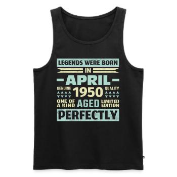 73. Geburtstag April Jahrgang 1950 Vintage - Männer Premium Bio Tank Top - Schwarz - Vorne - AI Model Male 178 light (178cm)