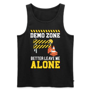 Zone de démonstration Mieux vaut me laisser tranquille Démolition de maison - Débardeur bio Premium Homme - noir - Devant - AI Model Male 178 light (178cm)