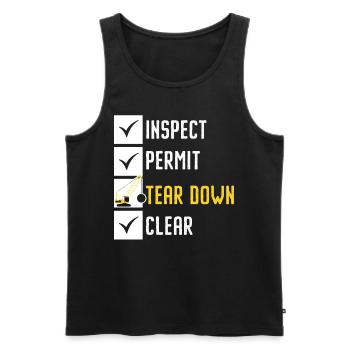 Inspect Permit Tear Down Clear House Demolition - Männer Premium Bio Tank Top - Schwarz - Vorne - AI Model Male 178 light (178cm)