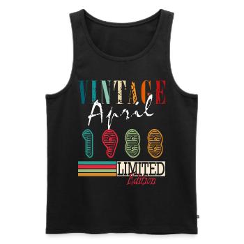 35th birthday - legends were born in April 1988 - Men's Premium Organic Tank Top - black - Front - Michal (187cm)