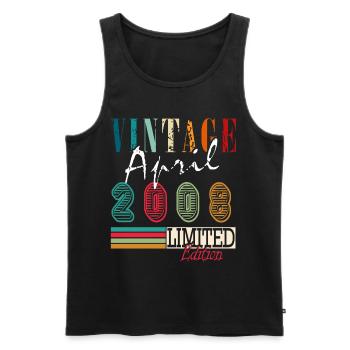 April 2008 Birthday April 2008 Gift - Men's Premium Organic Tank Top - black - Front - AI Model Male 178 light (178cm)