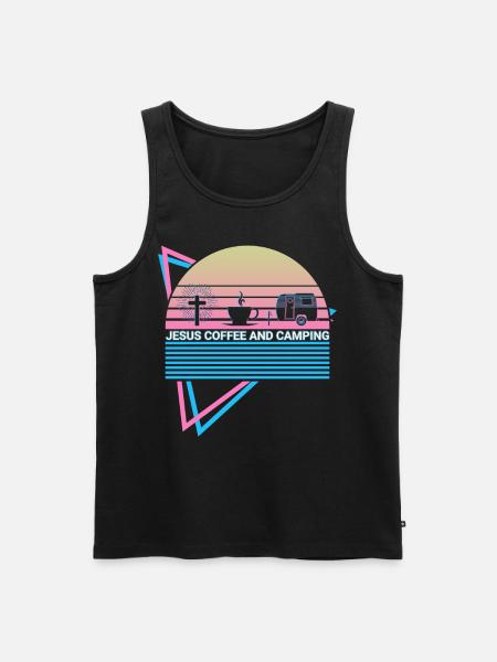 Christian Camper Camping Retro - Men's Premium Organic Tank Top - black
