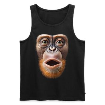 Funny Monkey T-Shirt - Débardeur bio Premium Homme - noir - Devant - AI Model Male 178 light (178cm)