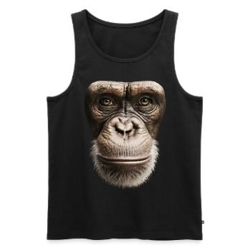 Funny Monkey T-Shirt - Débardeur bio Premium Homme - noir - Devant - AI Model Male 178 light (178cm)