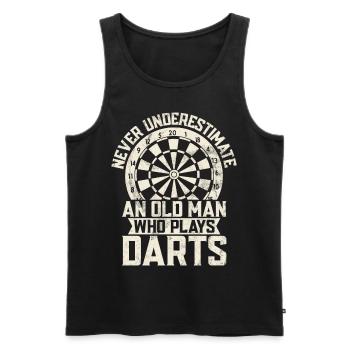 Retro dartboard Dartboard 180 for darts players - Men's Premium Organic Tank Top - black - Front - AI Model Male 178 light (178cm)