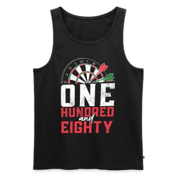 Retro dartboard Dartboard 180 for darts players - Men's Premium Organic Tank Top - black - Front - Michal (187cm)