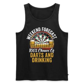 Retro dartboard Dartboard 180 for darts players - Men's Premium Organic Tank Top - black - Front - AI Model Male 178 light (178cm)