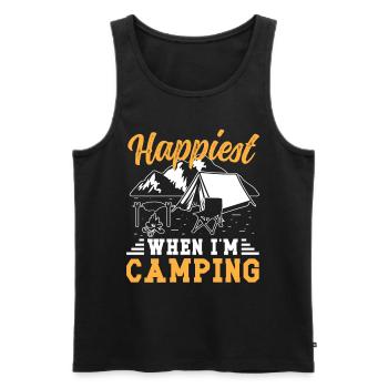 Happiest when i'm Camping - Männer Premium Bio Tank Top - Schwarz - Vorne - AI Model Male 178 light (178cm)