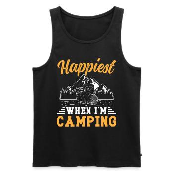 Happiest when i'm Camping - Männer Premium Bio Tank Top - Schwarz - Vorne - AI Model Male 178 light (178cm)