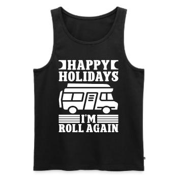 Holidays i'm roll again - Männer Premium Bio Tank Top - Schwarz - Vorne - AI Model Male 178 light (178cm)