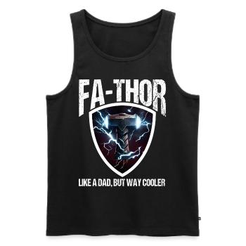 Papa Vathor Va Thor Fête des pères Fête des pères Cadeau de fête des pères - Débardeur bio Premium Homme - noir - Devant - Michal (187cm)