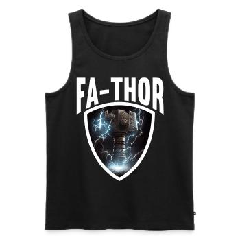 Papa Vathor Va Thor Fête des pères Fête des pères Cadeau de fête des pères - Débardeur bio Premium Homme - noir - Devant - Michal (187cm)